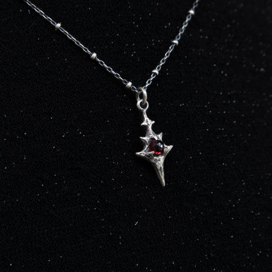 Eldritch Pendant - Rose Cut Garnet - 15 inches- Ready to Ship