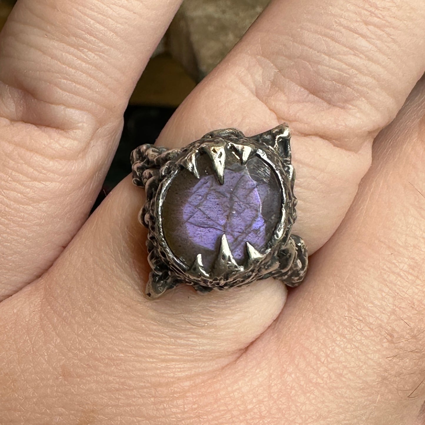Orlok Ring - Purple Labradorite