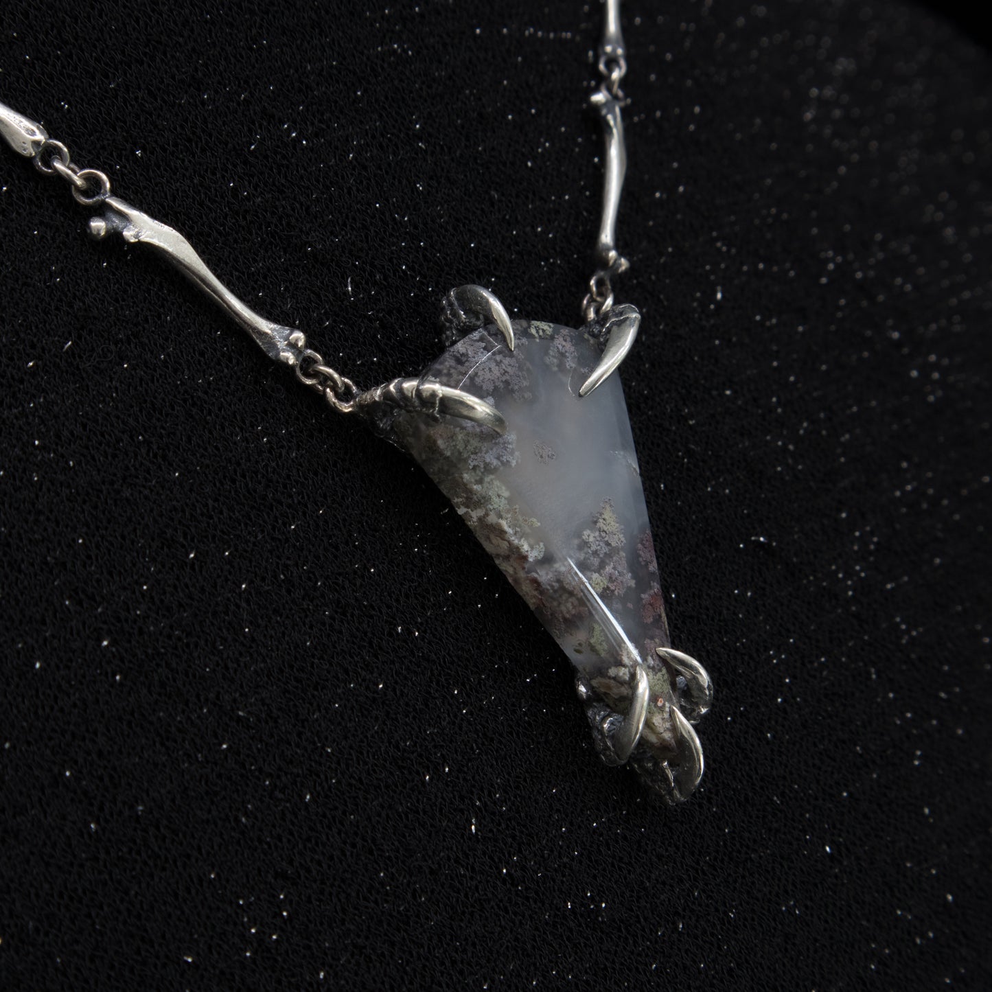 Burial Ground Necklace - Purple Moss Agate - OOAK