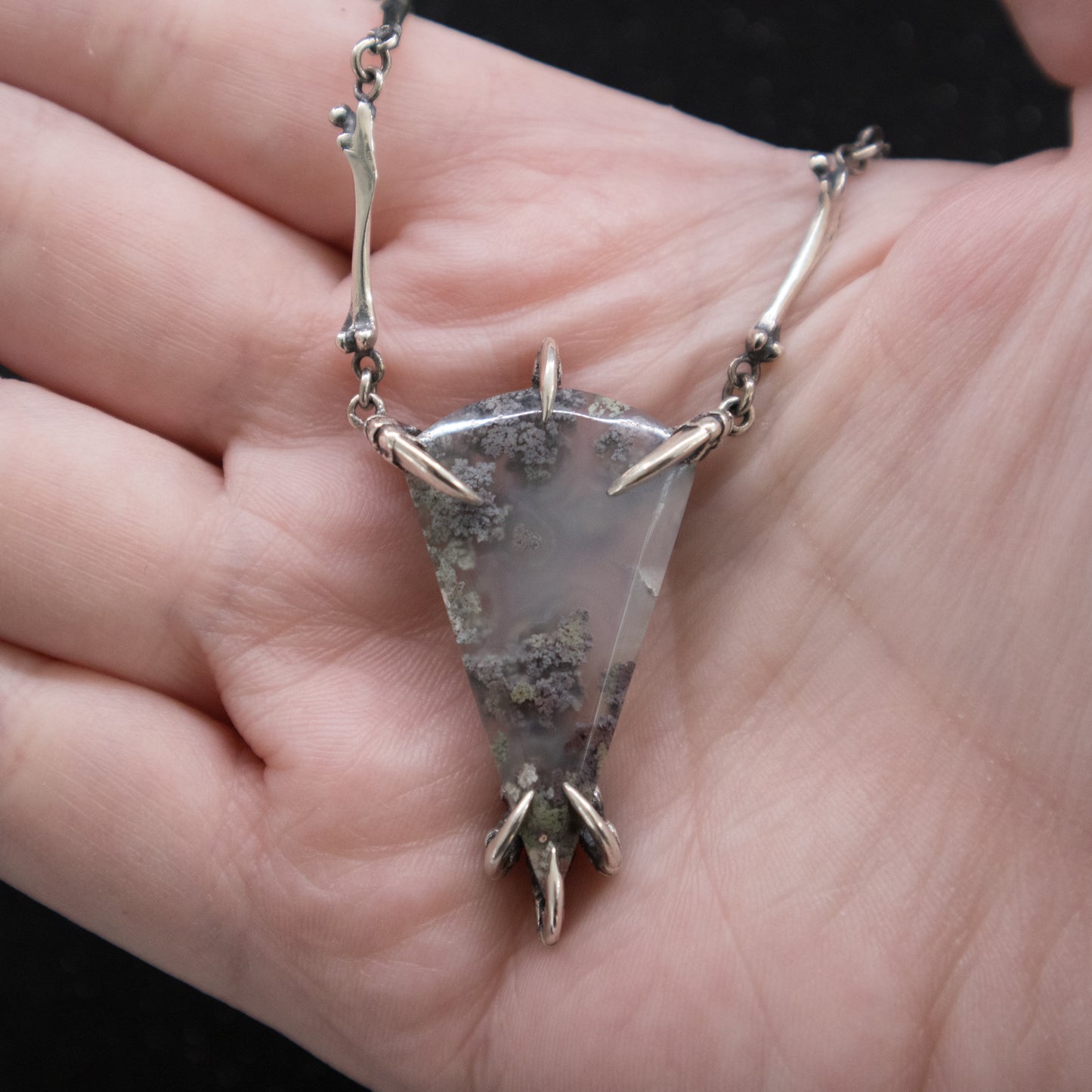 Burial Ground Necklace - Purple Moss Agate - OOAK