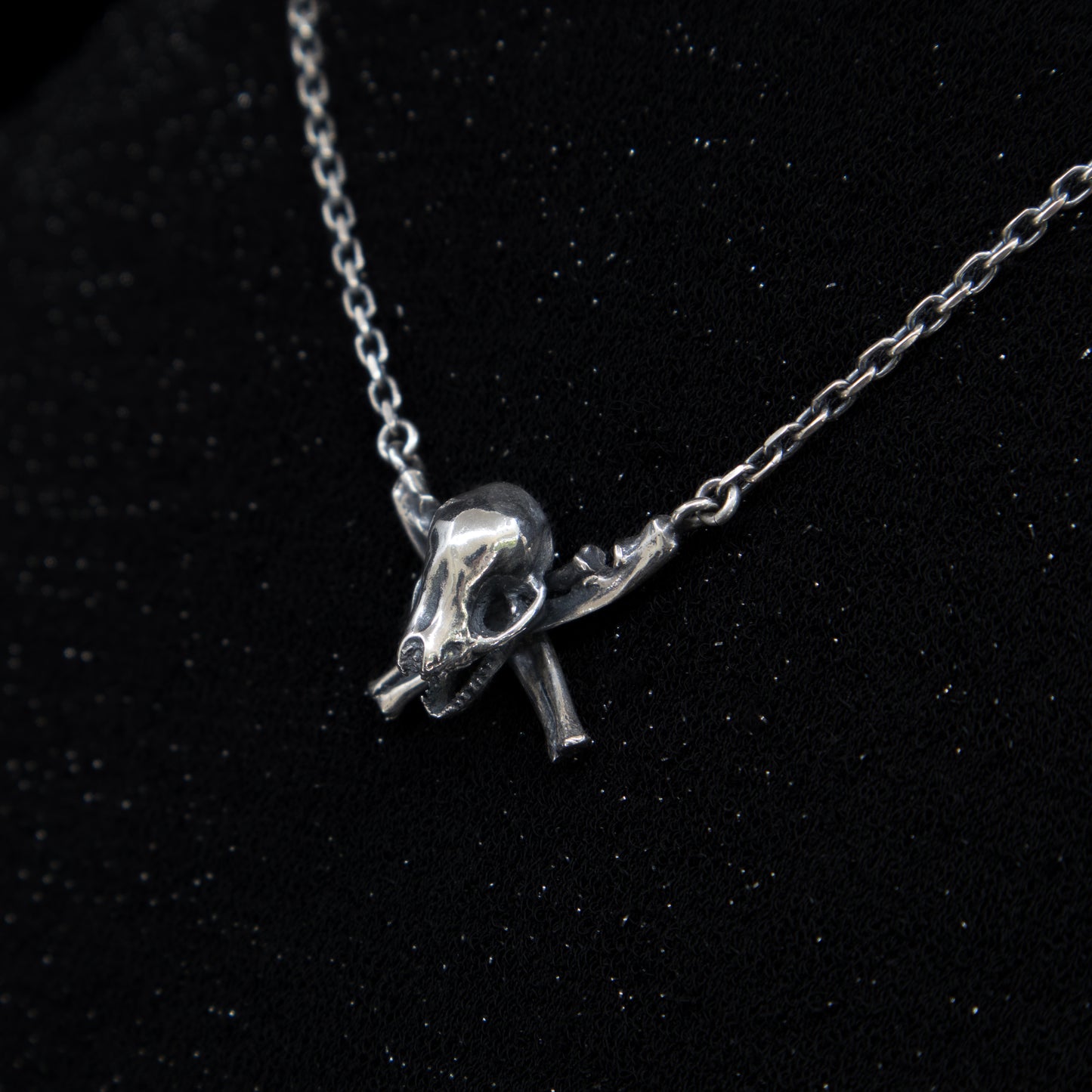 Skull and Crossbones Necklace - 16” - Ready to ship