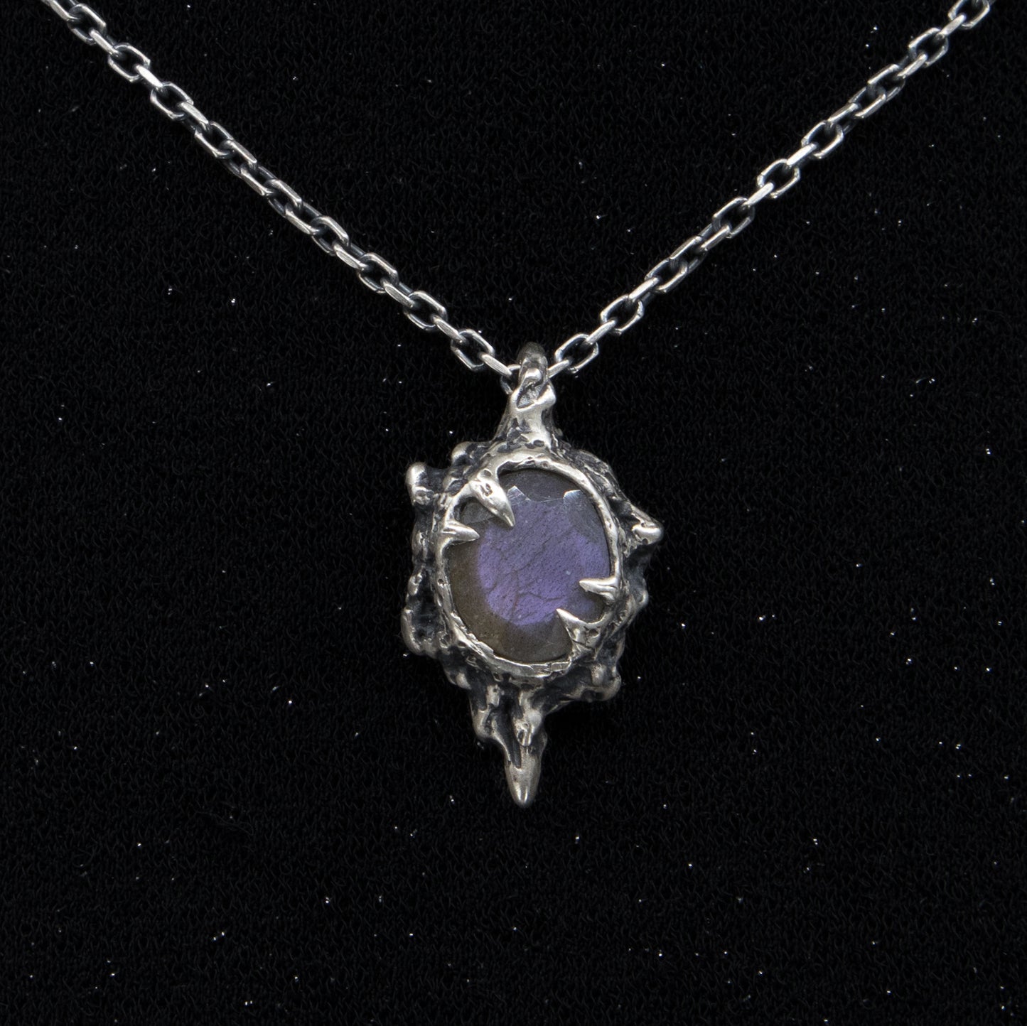 Azathoth Pendant - Purple Labradorite - 16-18 Inches - Ready to Ship