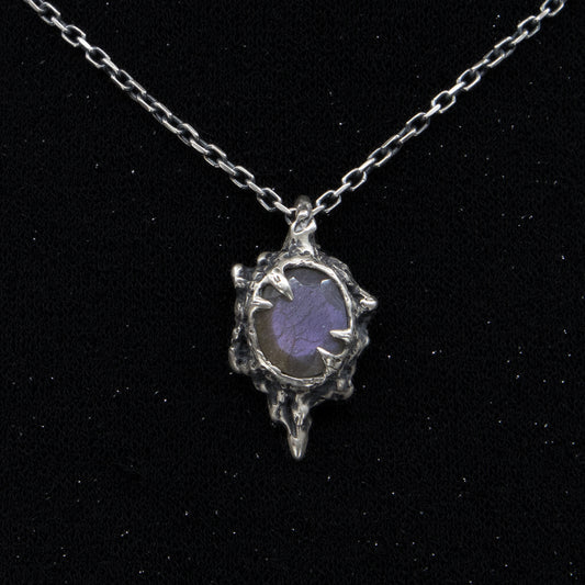Azathoth Pendant - Purple Labradorite - 16-18 Inches - Ready to Ship