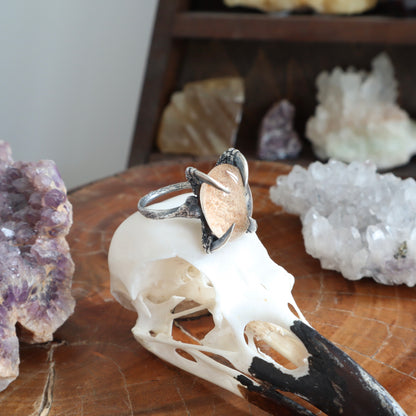 Lunarscape Lodolite Bone Ring - Size 8.5 - OOAK