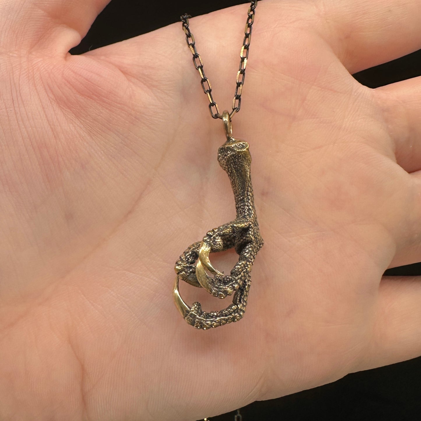 Parrot Claw Pendant - 30 inches - Bronze - Ready to Ship