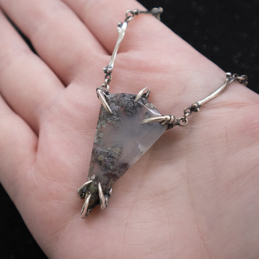 Burial Ground Necklace - Purple Moss Agate - OOAK