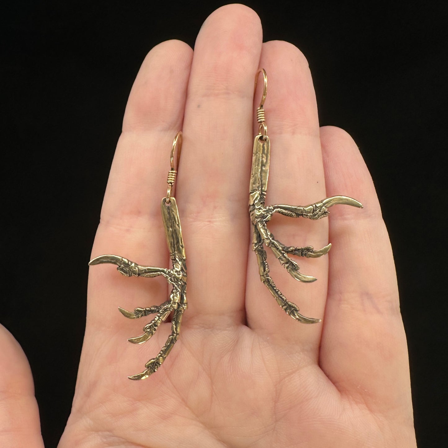Starling Claw Earrings - Bronze - Ready to Ship