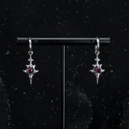 Eldritch Hoop Earrings - Rhodolite Garnet - Ready to ship