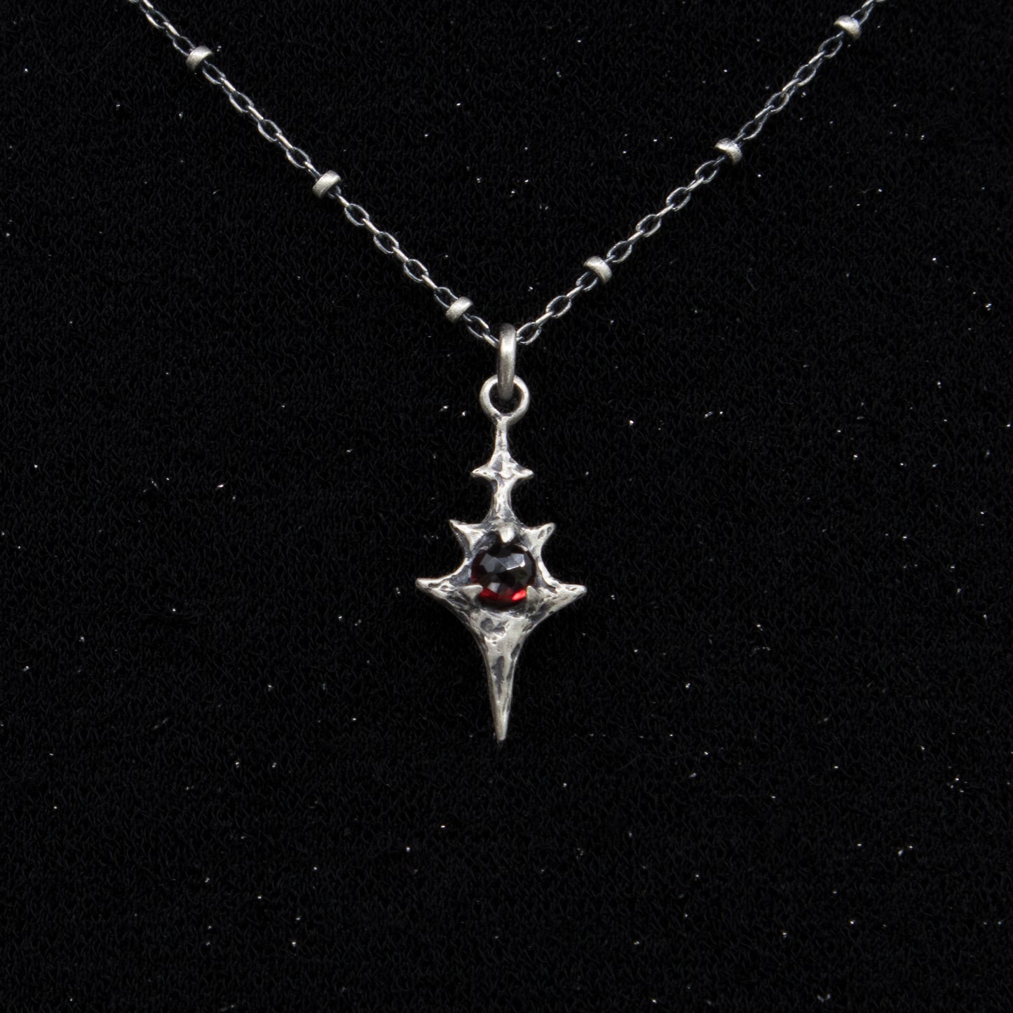 Eldritch Pendant - Rose Cut Garnet - 15 inches- Ready to Ship