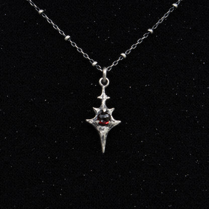 Eldritch Pendant - Rose Cut Garnet - 15 inches- Ready to Ship