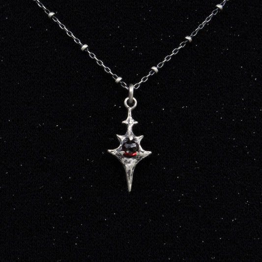 Eldritch Pendant - Rose Cut Garnet - 15 inches- Ready to Ship