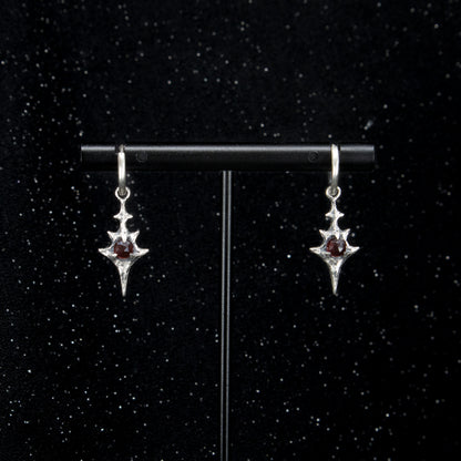 Eldritch Hoop Earrings - Garnet - Ready to ship