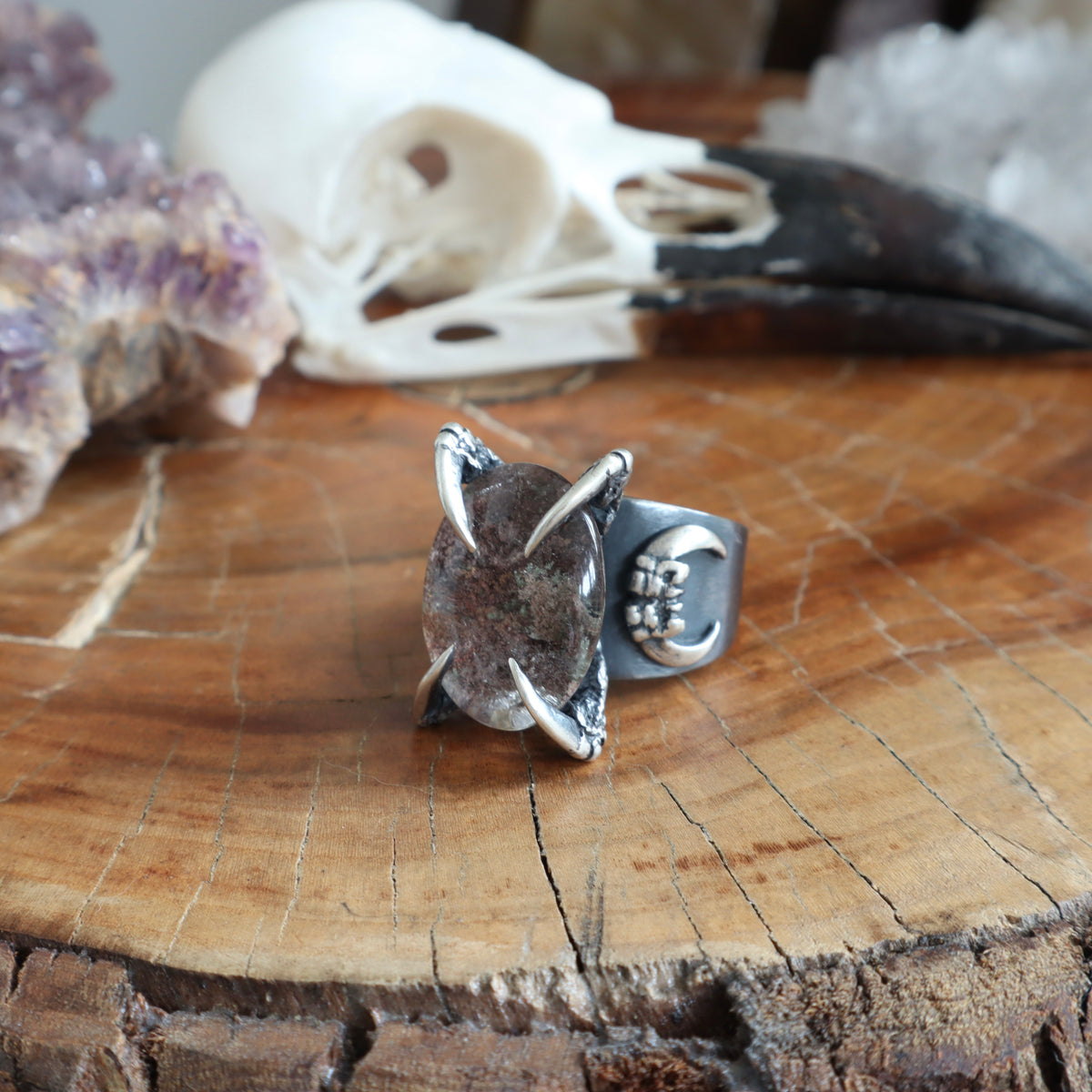 Lunarscape Ring - OOAK Lodolite - Size 8