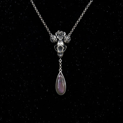 Grand High Witch Necklace - OOAK - Purple Labradorite 16-18 inch adjustable - Ready to Ship