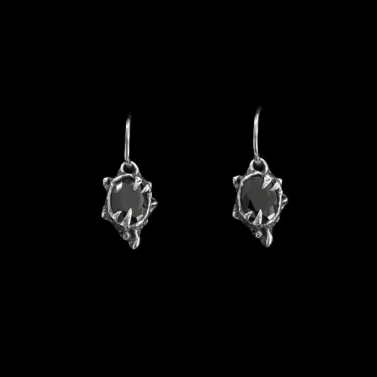 Primordial Hoop Earrings - Black CZ - Ready to Ship