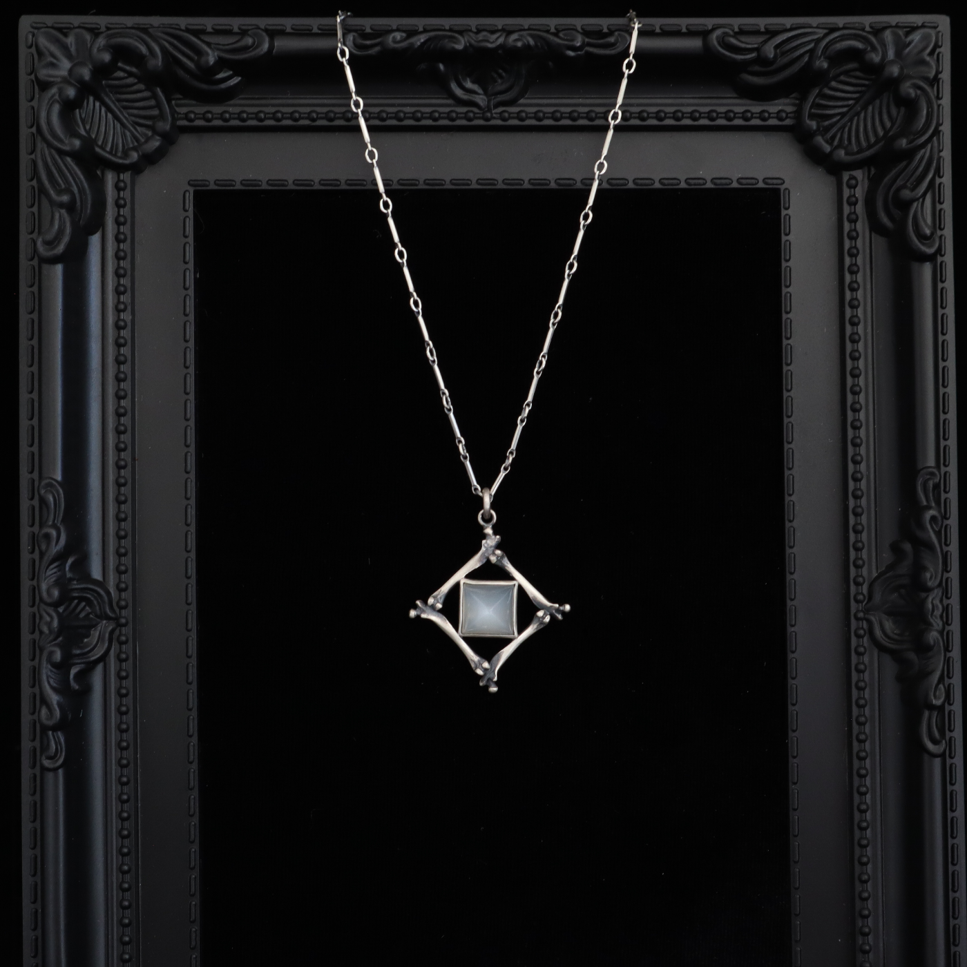 Pharaoh's Tomb Pendant - White Moonstone - 18 Inches - Ready to Send
