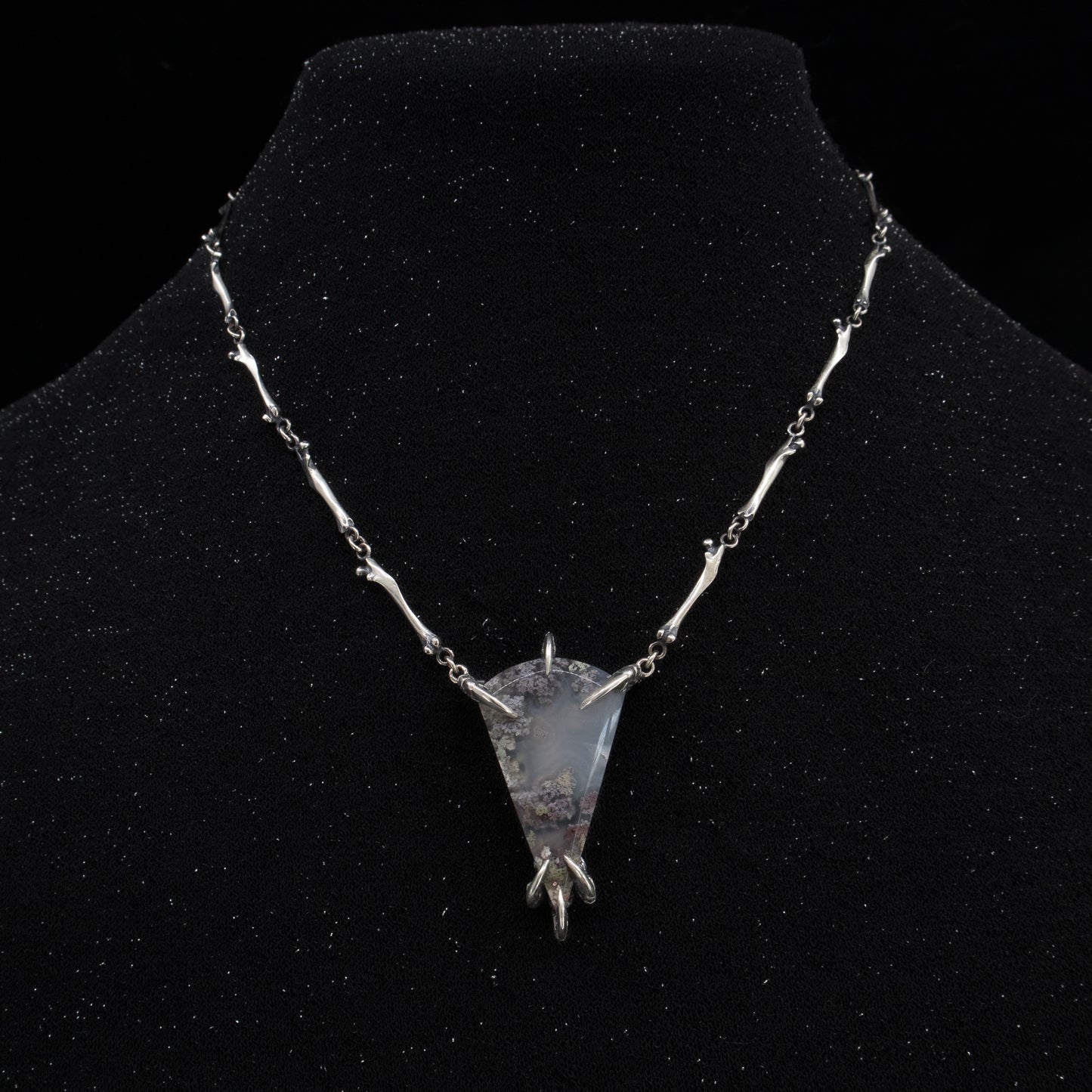 Burial Ground Necklace - Purple Moss Agate - OOAK