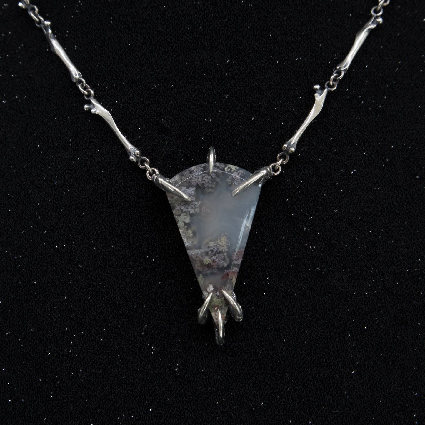 Burial Ground Necklace - Purple Moss Agate - OOAK