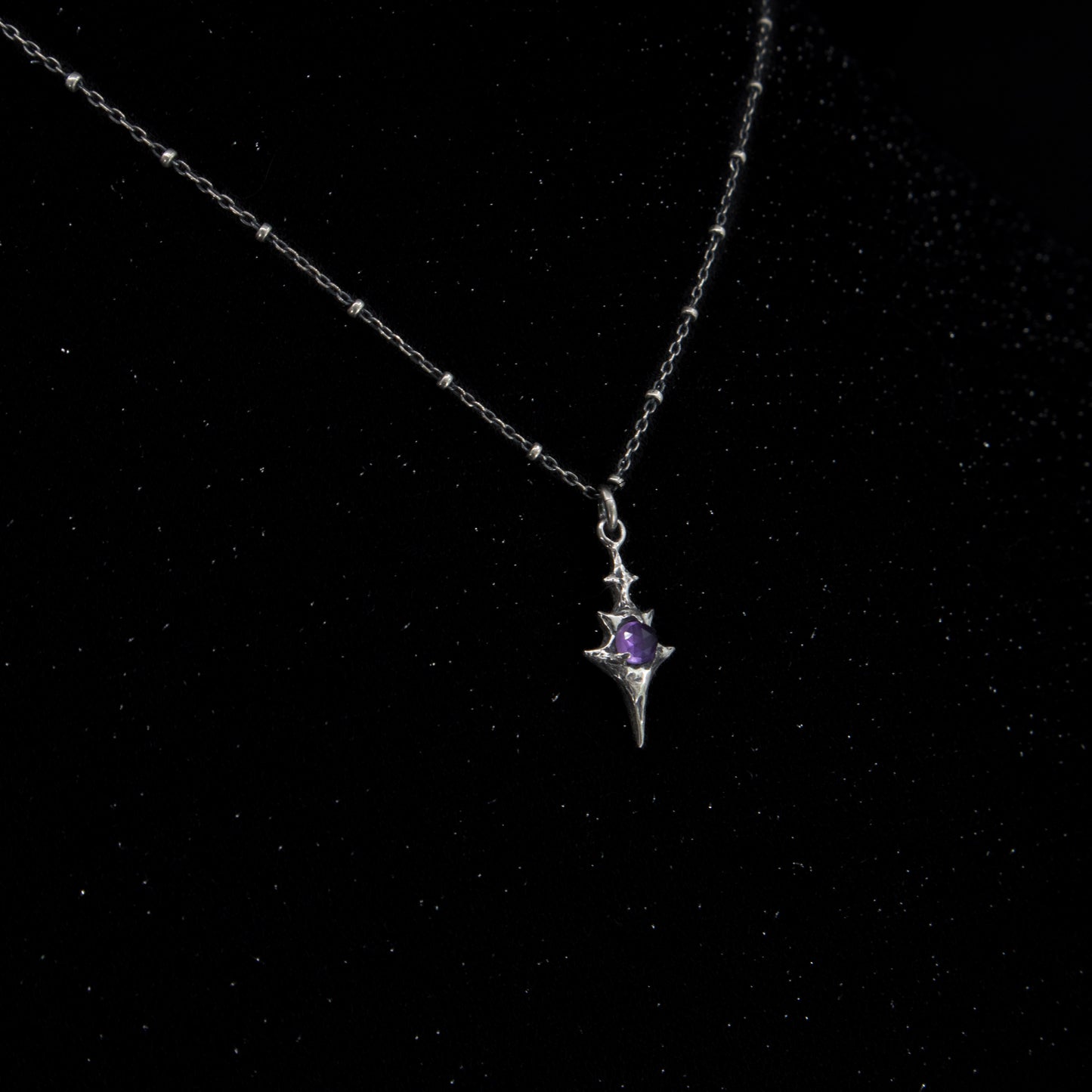 Eldritch Pendant - Rose Cut Amethyst - 16 inches- Ready to Ship