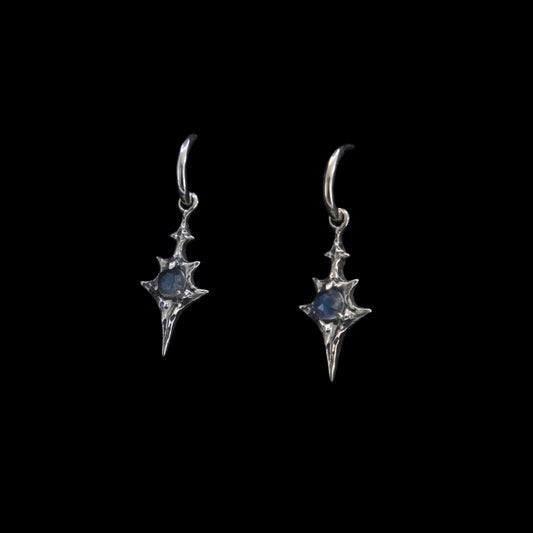 Eldritch Hoop Earrings - Rose Cut Labradorite - Ready to ship
