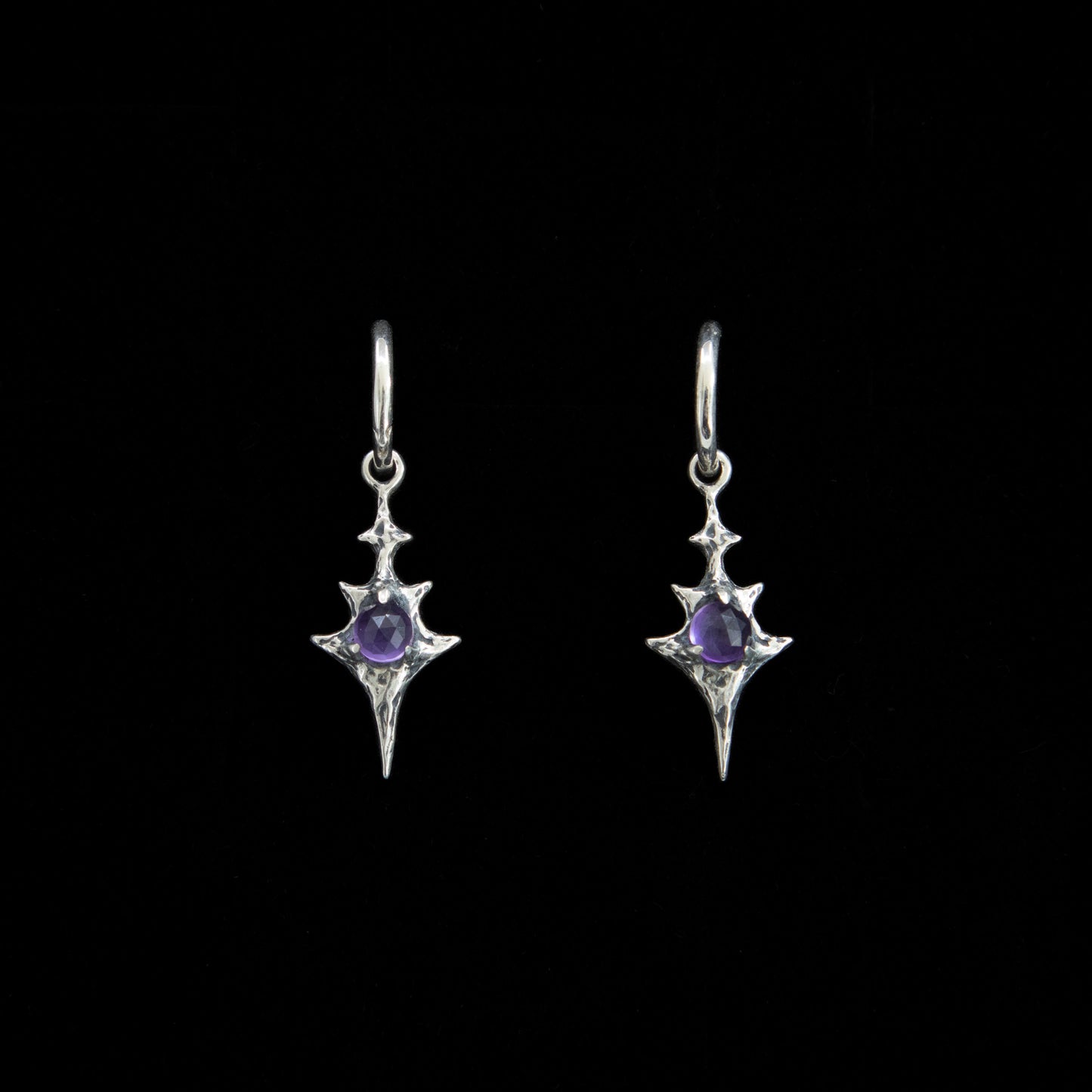 Eldritch Hoop Earrings - Amethyst - Ready to ship