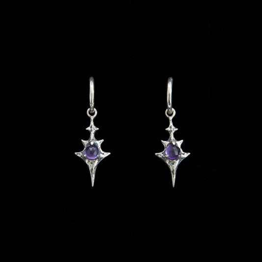 Eldritch Hoop Earrings - Amethyst - Ready to ship