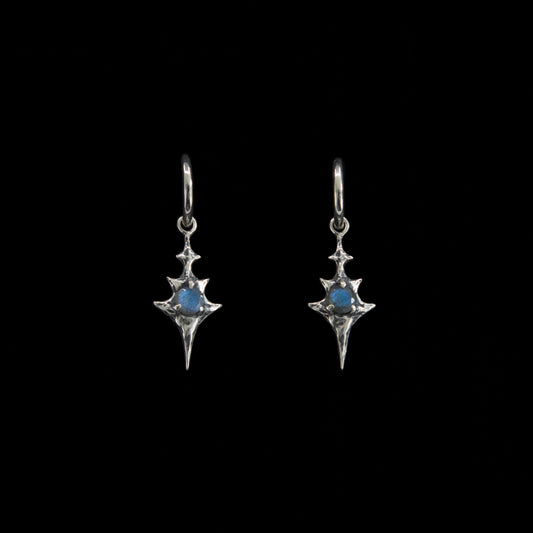 Eldritch Hoop Earrings - Brilliant Cut Labradorite - Ready to ship