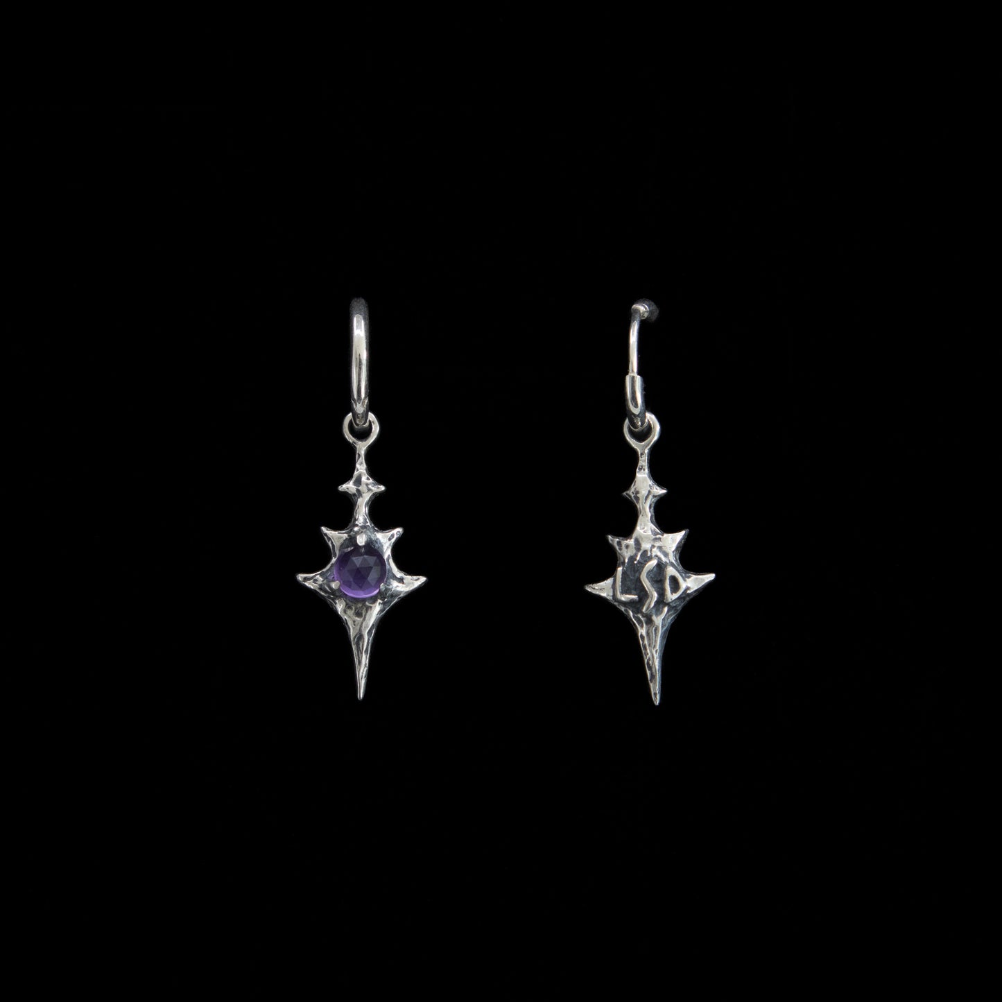 Eldritch Hoop Earrings - Amethyst - Ready to ship