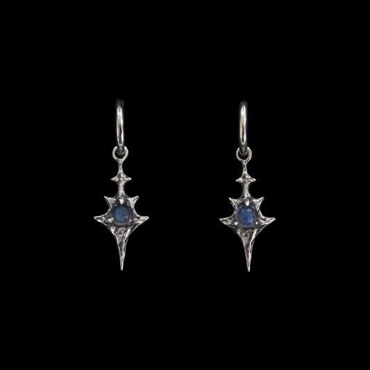 Eldritch Hoop Earrings - Rose Cut Labradorite - Ready to ship