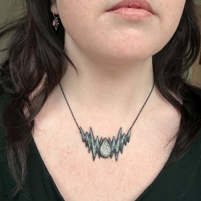 Orlok’s Shadow Necklace - Fossilised Snakeskin Wrasse  - OOAK