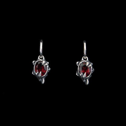 Primordial Hoop Earrings - Garnet - Ready to Ship