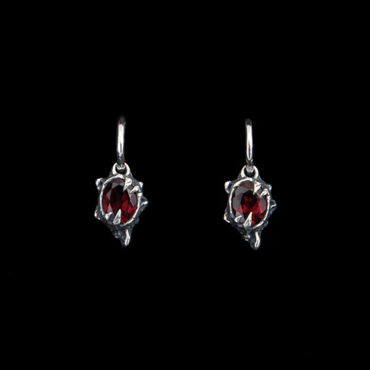 Primordial Hoop Earrings - Garnet - Ready to Ship