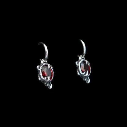 Primordial Hoop Earrings - Garnet - Ready to Ship