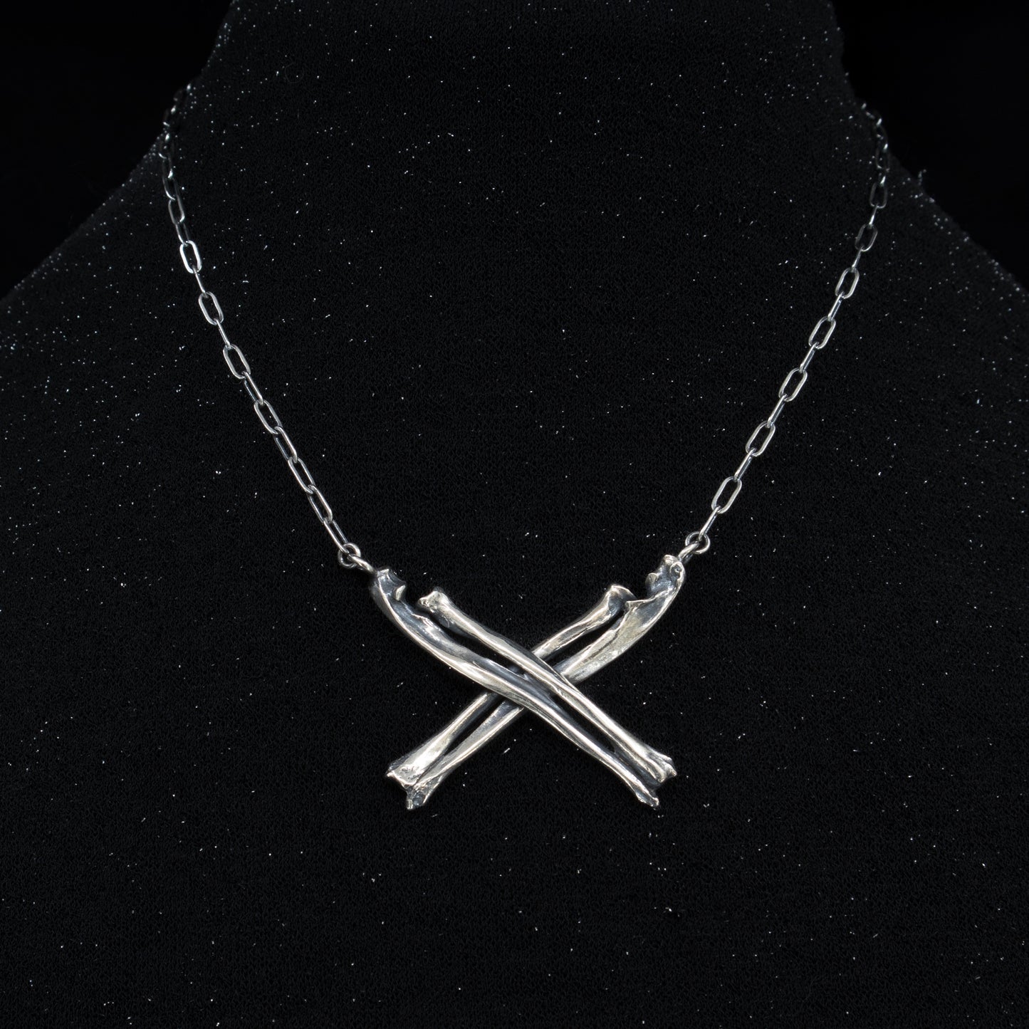 Large Crossbones Necklace - 16 inches - Ready to Ship