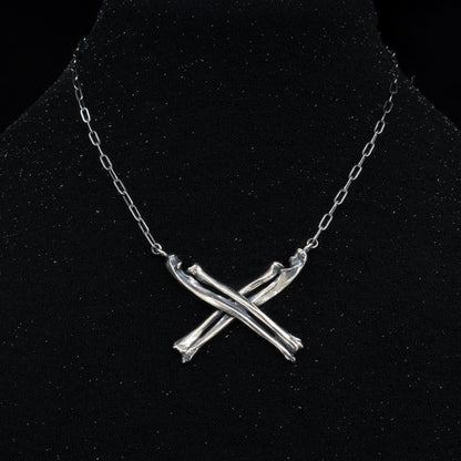 Large Crossbones Necklace - 16 inches - Ready to Ship
