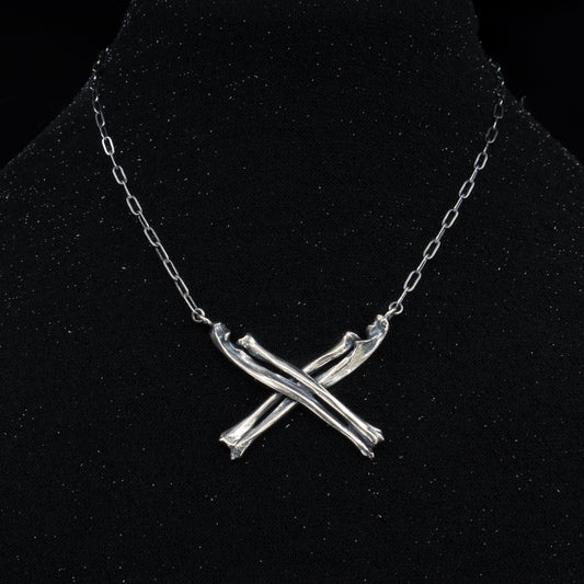 Large Crossbones Necklace - 16 inches - Ready to Ship
