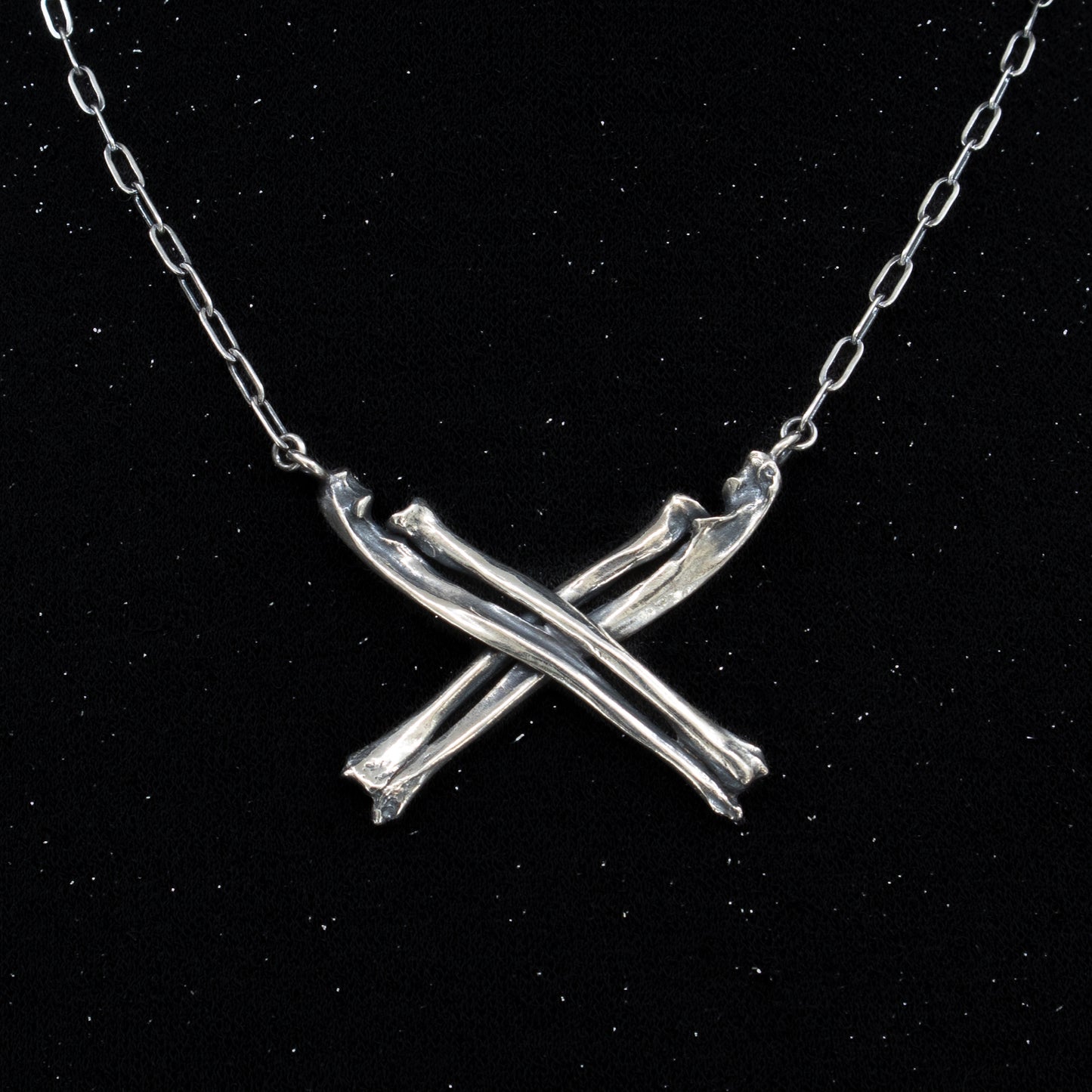 Large Crossbones Necklace - 16 inches - Ready to Ship
