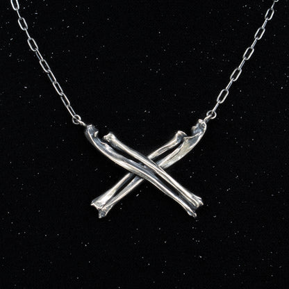 Large Crossbones Necklace - 16 inches - Ready to Ship
