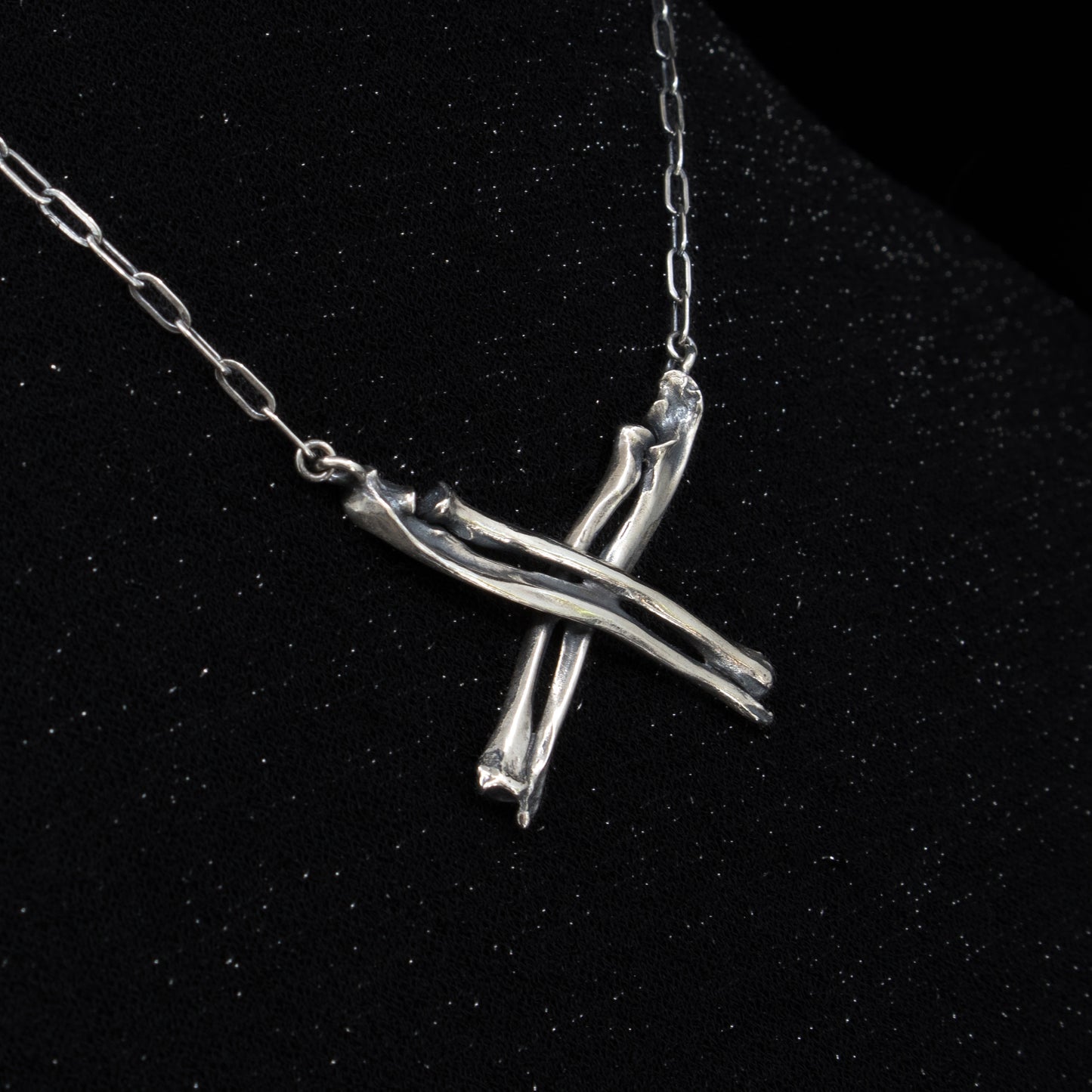Large Crossbones Necklace - 16 inches - Ready to Ship