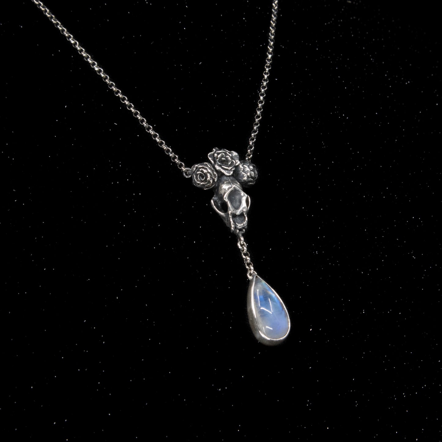 Grand High Witch Necklace - Garnet, Onyx, Moonstone, Grey Moonstone or Labradorite