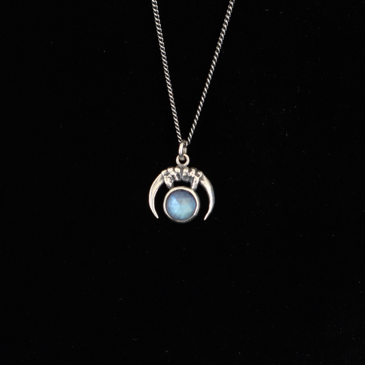 Luna Obscura Pendant - Rainbow Moonstone - 16 inches - Ready to ship
