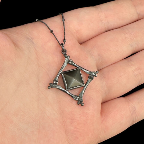 Discontinued Pharaoh's Tomb Pendant - Grey Moonstone - 18 Inches - Ready to Send