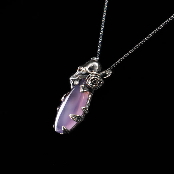 Secret Garden Pendant - Eihwaz - OOAK - Purple Chalcedony