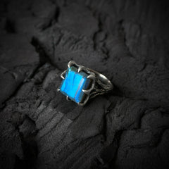 The Dark Embrace Ring (Labradorite and Purple Labradorite version)