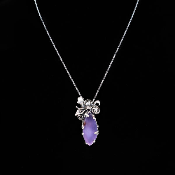 Secret Garden Pendant - Eihwaz - OOAK - Purple Chalcedony