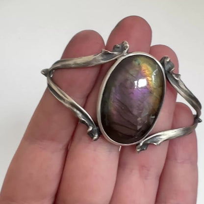 Grand High Witch Cuff - Purple Labradorite - OOAK - Small/Medium size - Ready to Ship