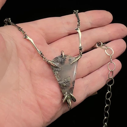 Burial Ground Necklace - Purple Moss Agate - OOAK