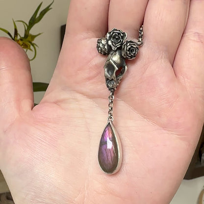 Grand High Witch Necklace - OOAK - Purple Labradorite 16-18 inch adjustable - Ready to Ship