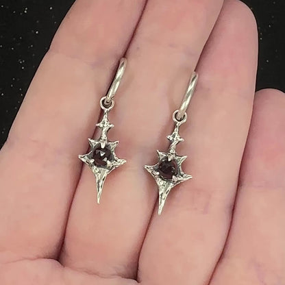 Eldritch Hoop Earrings - Garnet - Ready to ship