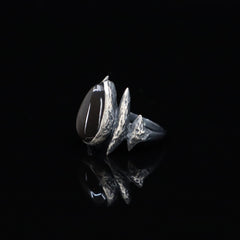 Lestat Ring - Grey Moonstone - Size 8 - Ready to ship